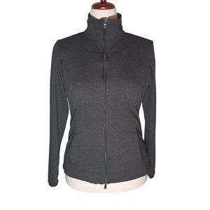 Everlast Athletic Womens Full-Zip Mock Neck Jacket in Charcoal Gray, Size‎ L